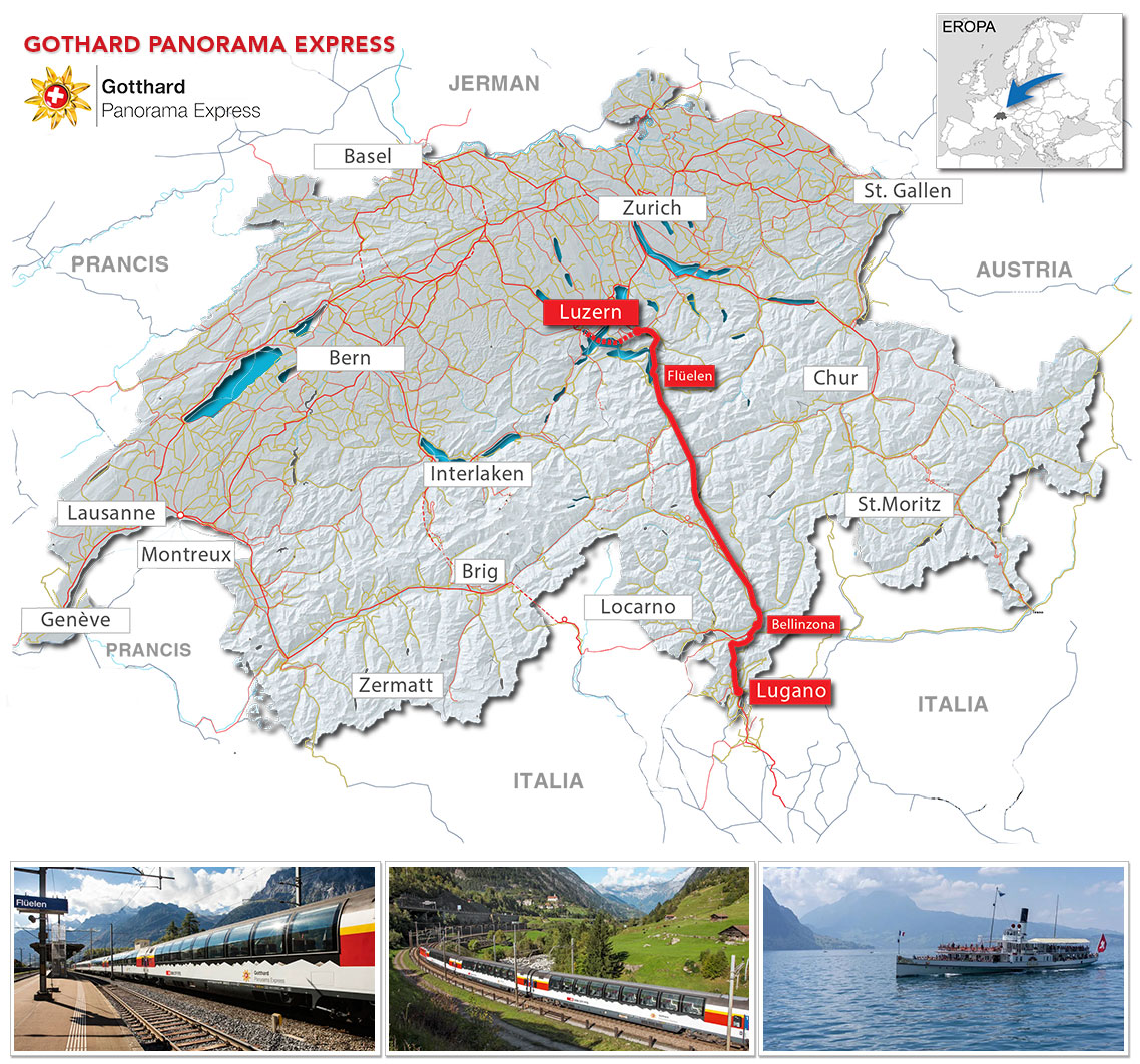 Map Gotthard Panorama Express