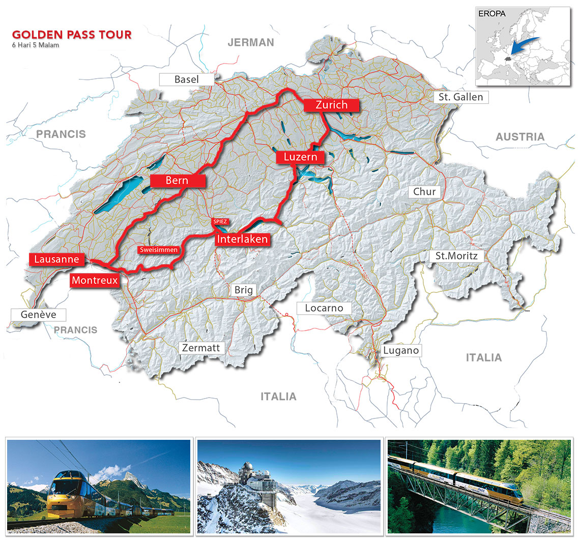 Map Golden Pass Tour